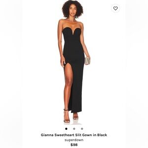 SUPERDOWN BLACK MIDI DRESS WITH SLIT